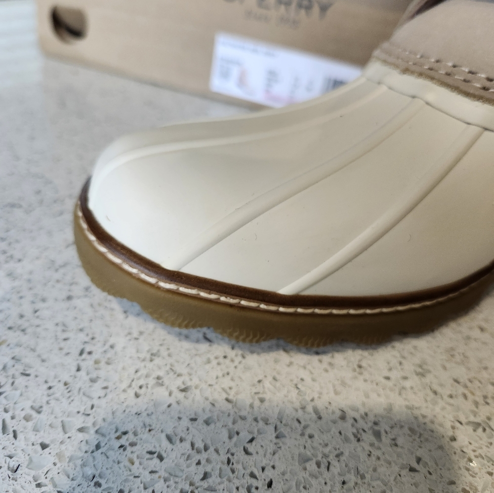 NWT - Womens Sperry Tan Cream Suede / Rubber Winter Boots Size 10 - Picture 6 of 12